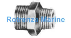 NIPPLE HEXAGON REDUCING BRASS, 2X1-1/2 THREADED