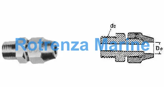 HALF UNION FLARED BRASS, STRAIGHT THREAD 10MM X PF3/8