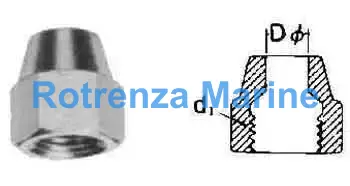 NUT FLARED BRASS, 8MM X UNF1/2 20THREAD