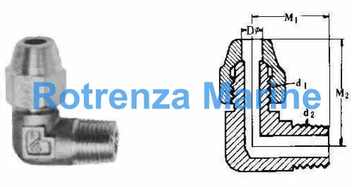 ELBOW FLARED 90DEG BRASS, W/MALE END 5/8"XPT1/2