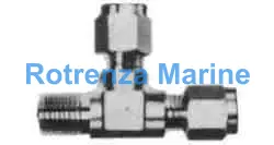 RUN TEE MALE STAINLESS STEEL, FLARELESS 10MMXPT1/4