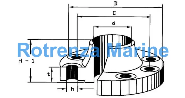 FLANGE CARBON STEEL WELD NECK, DIN2635 PN40 40MM