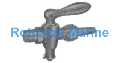 AIR COCK WITH LEVER HANDLE, BRONZE MALE&HOSE-END PT3/8