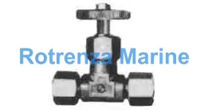 NEEDLE VALVE STRAIGHT BRASS, W/RING NUT BOTH ENDS 10X3/8