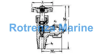 NEEDLE VALVE ANGLE BRASS WITH, NUT(OUTLET)&MALE(INLET) 6X1/8