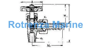 NEEDLE VALVE ANGLE BRASS, HOSE END&MALE THREAD 9.5X1/4
