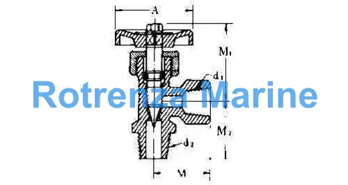 NEEDLE VALVE ANGLE BRASS, MALE&FEMALE END 1/4X1/4