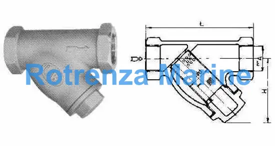 Y-STRAINER BRONZE SCREWED-END, 16KG-10A