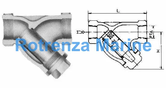 Y-STRAINER CAST-IRON, SCREWED-END 16KG-8A