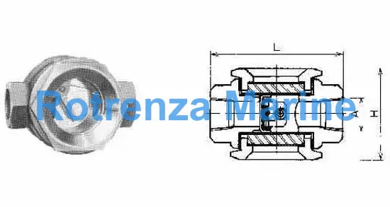 SIGHT FLOW INDICATOR CAST IRON, FLAPPER TYPE SCREWED 10A