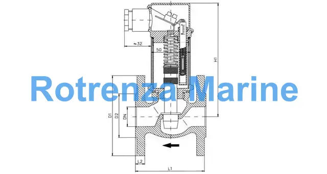 SWITCH FLOW PISTIN TYPE VM180, DN80 FLANGED DIN 2527