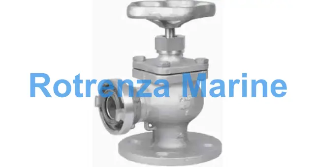 FIRE/DECKWASH VALVE DIN BRONZE, FLANGE & STORZ ANGLE #912 65MM