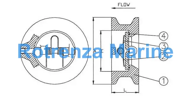 VALVE CHECK DUO CAST IRON DIN, #4101 400MM