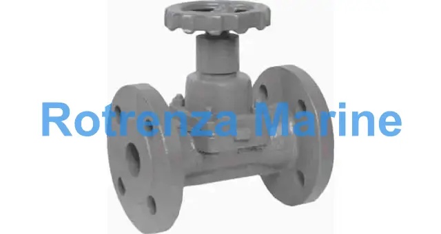 DIAPHRAM VALVE DIN C/IRON PN10, FULL BORE NO LINING 5651 125MM