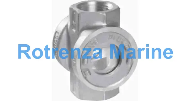 SIGHT GLASS DIN BRASS THREADED, DOUBLE WINDOW #628 1/2"