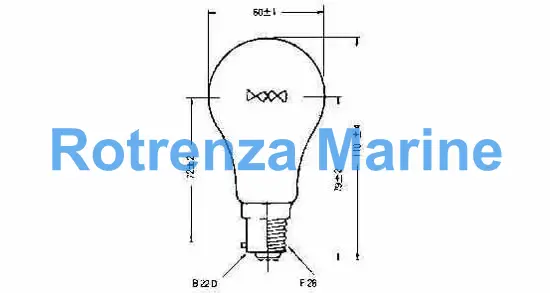 LAMP NAVIGATION B-22, 110-115V 60W
