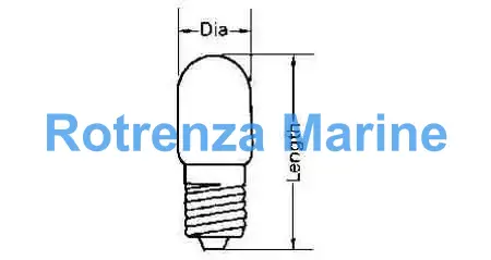 LAMP PILOT TUBULAR CLEAR E-26, 220V 10W 26X60MM
