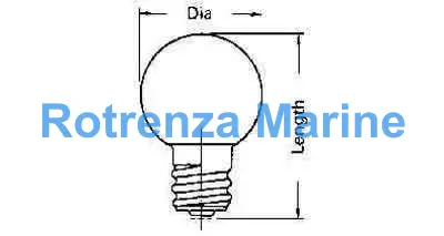 LAMP PILOT GLOBULAR CLEAR E-10, 12V 2W 11X23.5MM