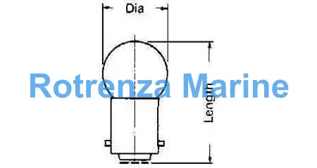 LAMP PILOT GLOBULAR CLEAR, BA-15D 24V 5W 19X35MM
