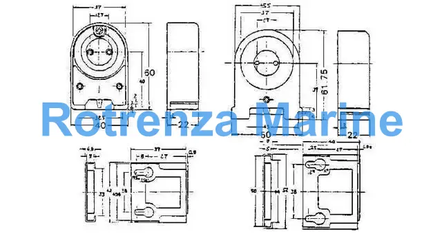 FL-LAMP HOLDER TURRET-TYPE, PHENOL RESIN 300V 1A 50MM-WIDE