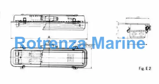 FL CEILING LIGHT WATERTIGHT, W/GLOBE AC220V KEW402 40WX2