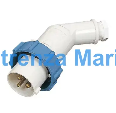 PLUG OFFSET WATERTIGHT IEC, 2P+E AC200-250V BLUE PI2-2B
