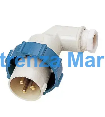 PLUG ANGLE WATERTIGHT IEC, 2P+E AC200-250V BLUE PI2-2B1