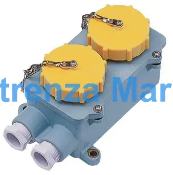 RECEPTACLE DOUBLE W/TIGHT IEC, 2P+E AC100-130V YELLOW RI2-2-2