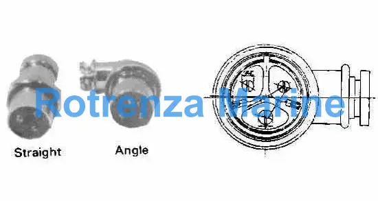 PLUG WATERTIGHT 3PIN STRAIGHT, USCG TYPE R&S BRASS