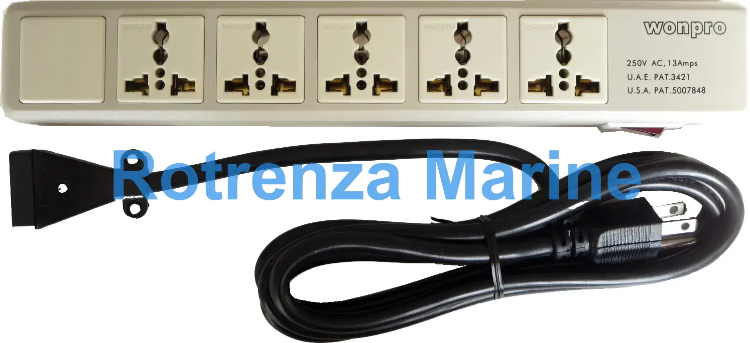 RECEPTACLE 3WAYS MULTI PLUG, 2ROUND/3FLAT/2FLAT PINS 5MTR