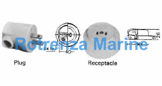 PLUG & RECEPTACLE 2-FLAT PIN, NON-WATERTIGHT PHENOL RESIN