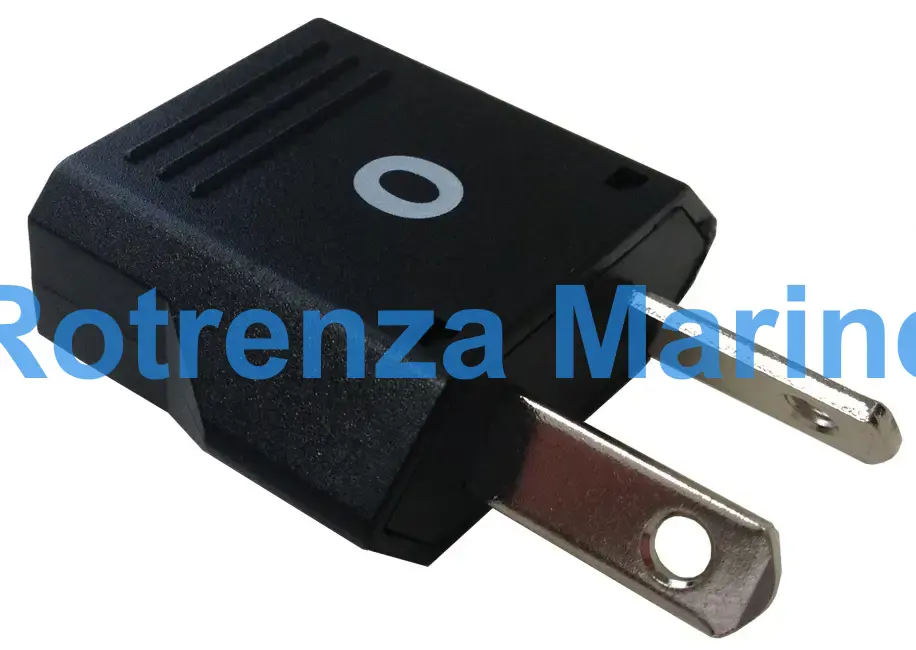 ADAPTOR 2-FLAT PIN (O) PLUG &, 2 PIN (A/B/C/SE) RECEPTACLE