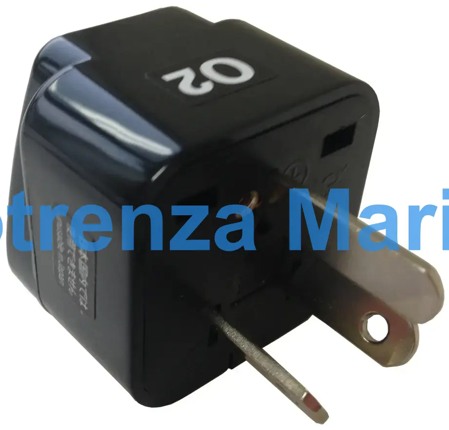 ADAPTOR 3-FLAT PIN (O2) PLUG &, (A/B/C/O/SE/BF/B3) RECEPTACLE
