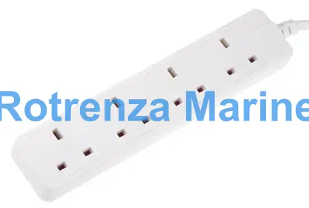 RECEPTACLE 4WAYS BRITISH PLUG, 3 FLAT PINS W/3MTR CORD