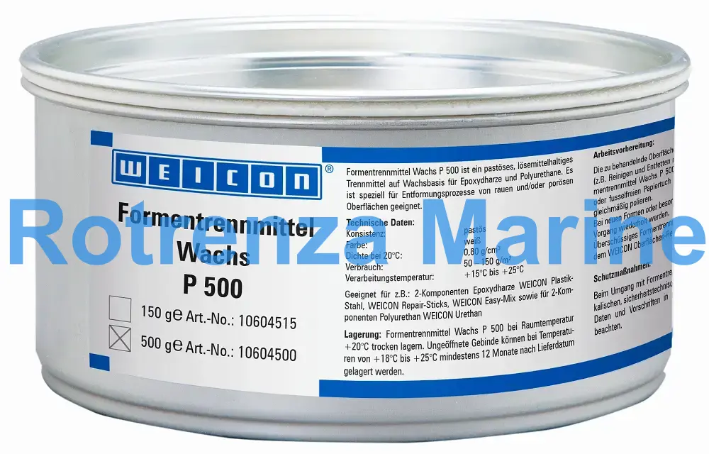 MOULD RELEASE AGENT WAX, WEICON P500 0.5KG