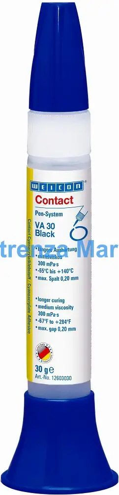 ADHESIVE CONTACT CYANOACRYLATE, WEICON VA 30 BLACK 20GRM