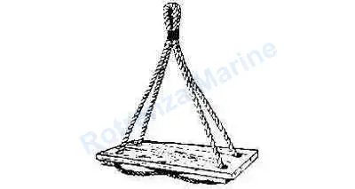 BOATSWAIN'S CHAIR WITH ROPE, 25X160X620MM