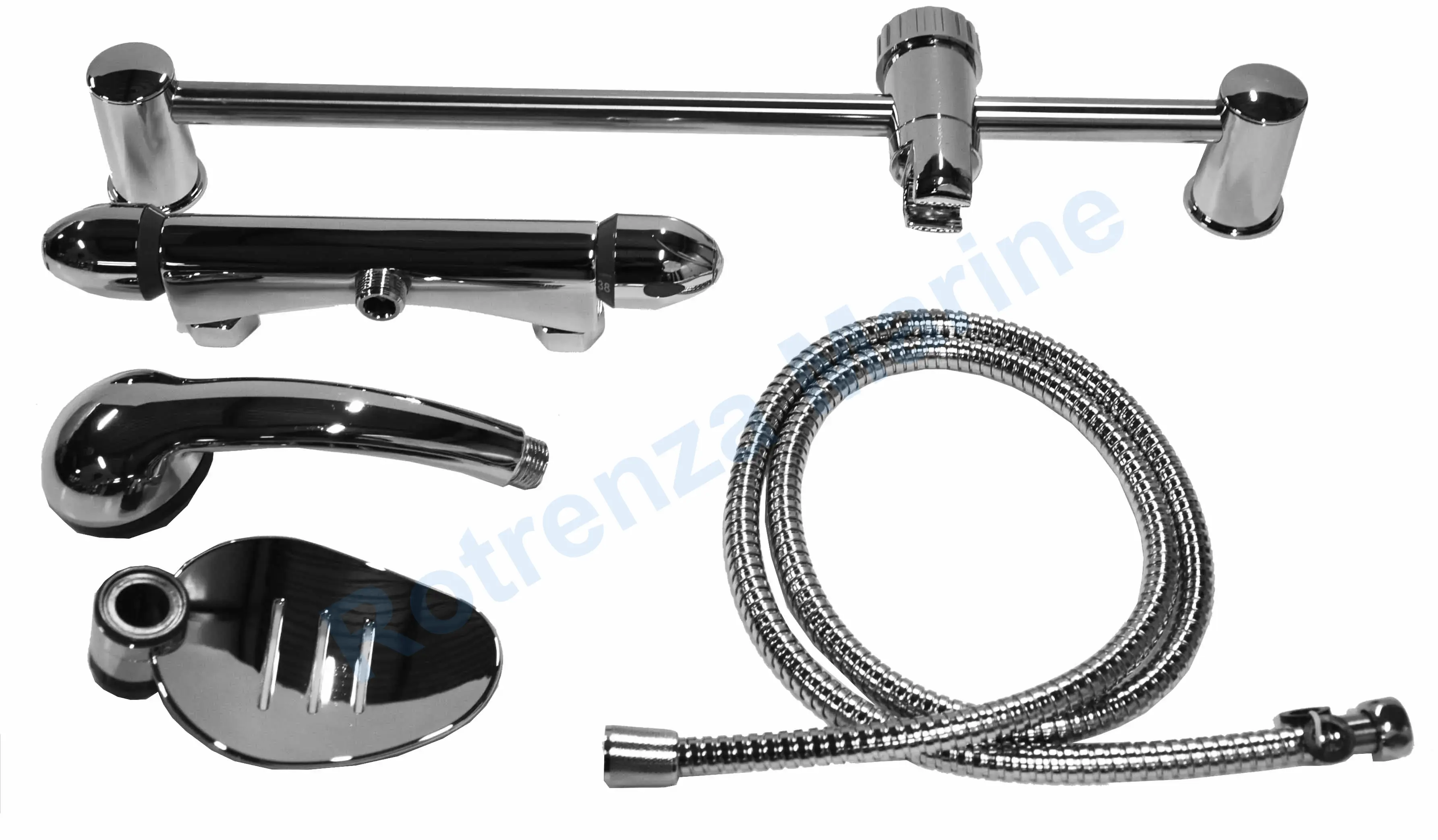 HAND SHOWER SET WATERLINE 1/2", W/RAIL/TRAY & THERMO SA020902